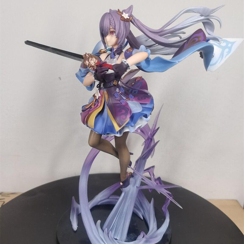 32cm Game Genshin Impact Keqing Figure Pvc Action Model Cute Doll Figurine Statue Collectable Ornaments Toys Kids Christmas Gift