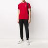 Moncler SS21 Solid Color Logo Striped Short Sleeve Polo Shirt Men Polo Shirts Red 8A7030084556455