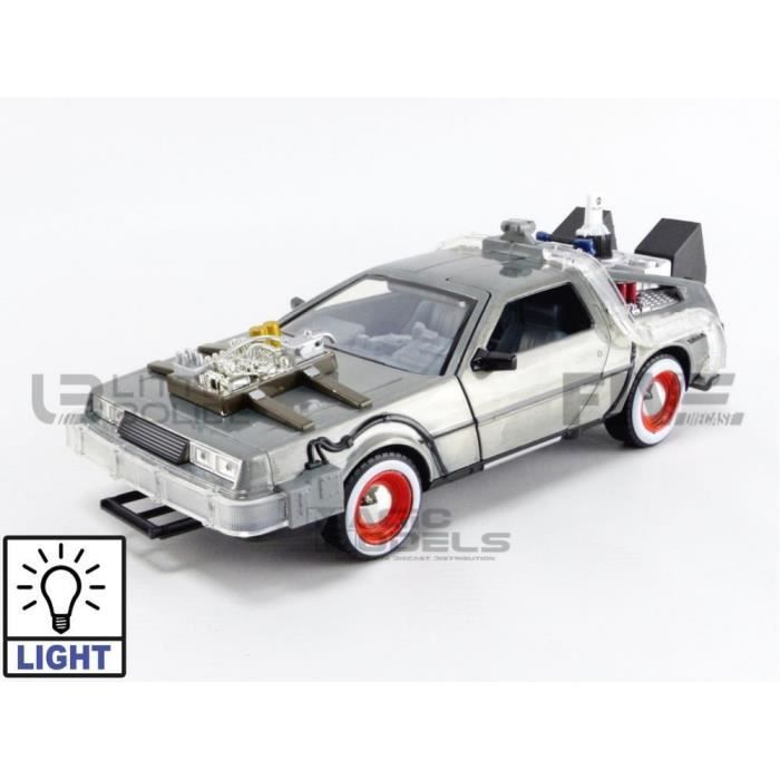 Voiture miniature - jada toys - de lorean back to the future iii - 1/24 - argent - collection
