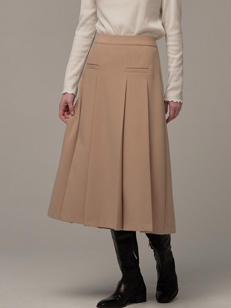 BEMUSE MANSION Kate Pleated Skirt - Beige