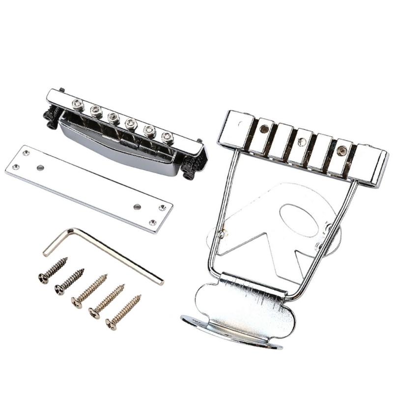 Short Guitar Tailpiece with Bridge Cover And Base Plate 6 String Electric Guitar Trapeze Tailpiece Bridge Easy Install