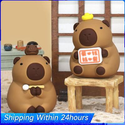 Capybara Sculpture Cute Capybara Animal Ornament Cartoon Capybara Tabletop Decoration Creative Gifts for Friends Kids