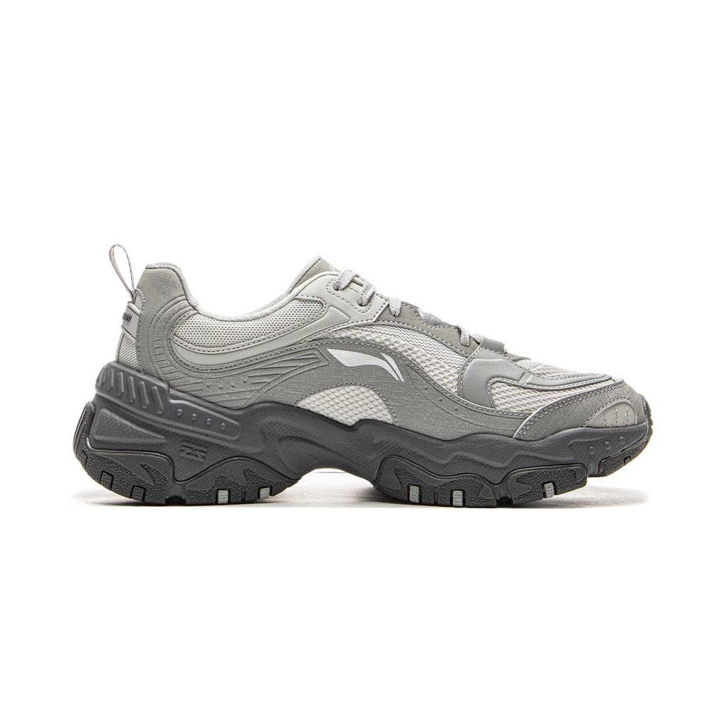 Li-Ning Classic Fashion Versatile Retro Comfortable Non-Slip Wear-Resistant Breathable Low-Top Casual Shoes Men Sneaker White Gray AGCV127-4