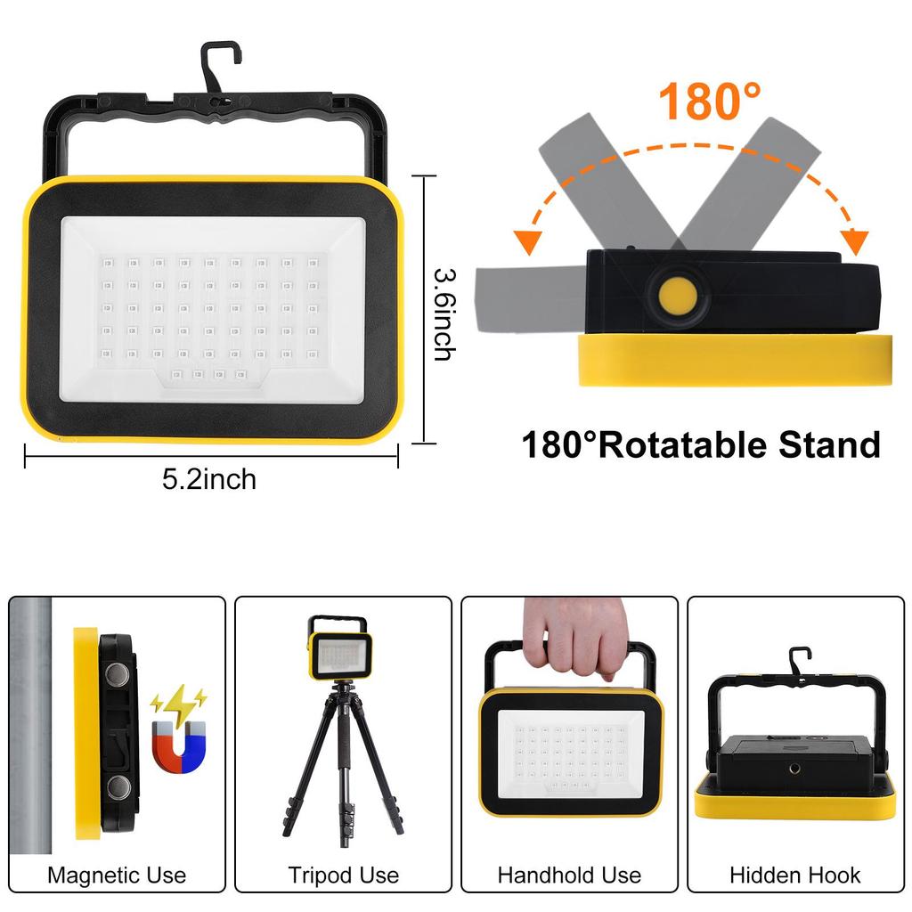 Rechargeable Magnetic LED Work Light - Outdoor Multifunctional Emergency & Auto Repair Lighting
