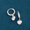 Korean Rhinestone Heart Ear Cuff 925 Sterling Silver Earrings for Women