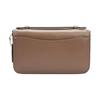 Coach Bea 20 Gold Logo Embossed Nameplate Flap Zipper Calf Leather Envelope Bag Shoulder Crossbody Bag Small Women's Dark Stone Gray