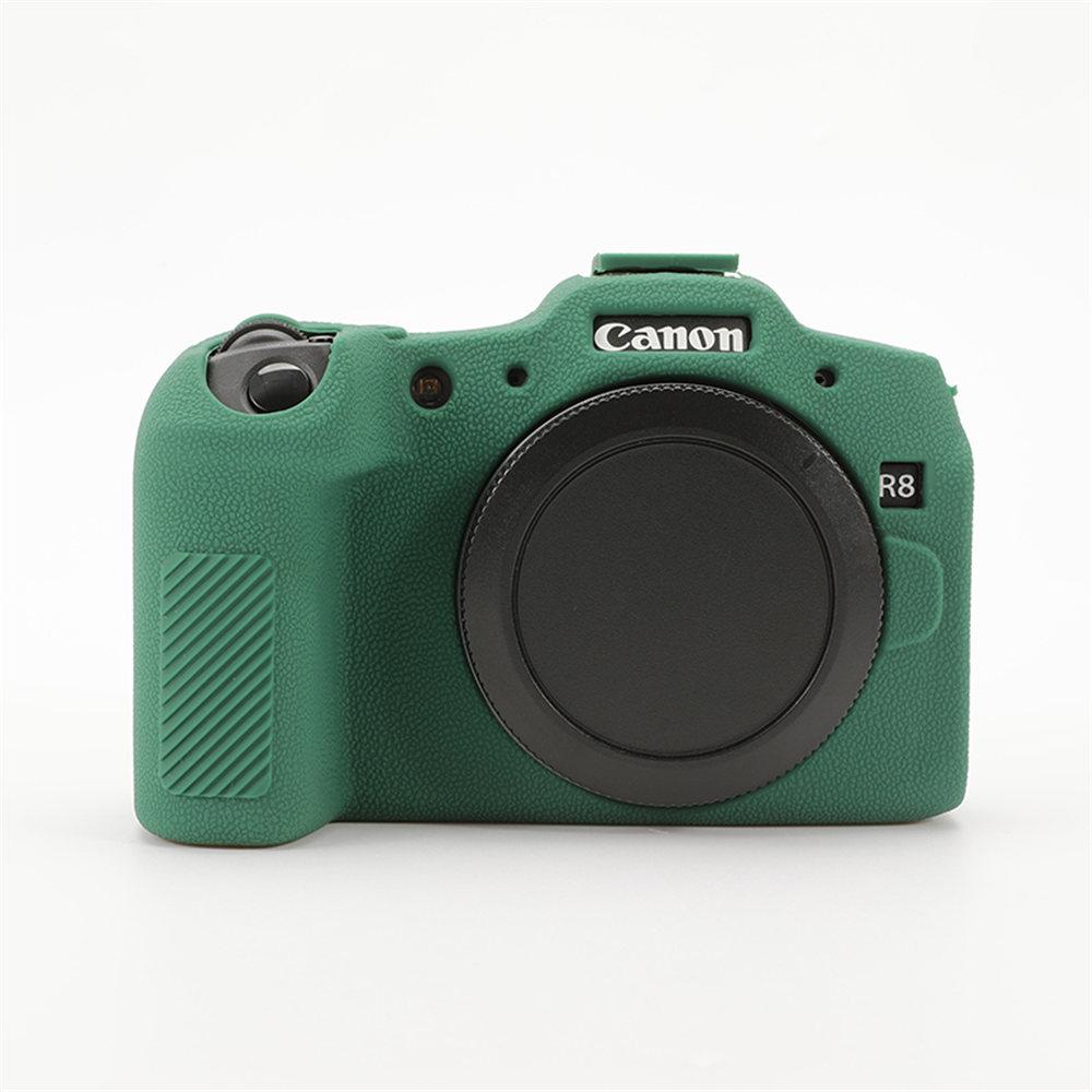 Soft Silicone Armor Camera Body Case For Canon EOS R8 Litchi Pattern Shockproof Cover