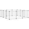Vidaxl Pet Cage with Gate, 12 Panels, Black, 35X35 Cm, Steel