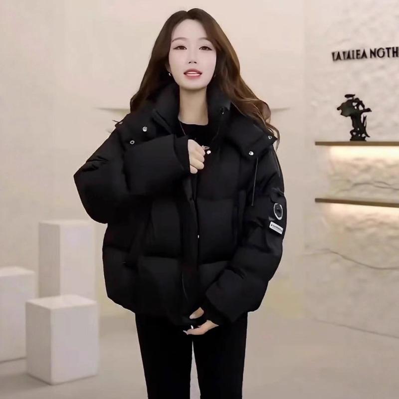 Winter down cotton-padded clothes women's new short hooded casual loose bread clothes cotton-padded jacket jacket