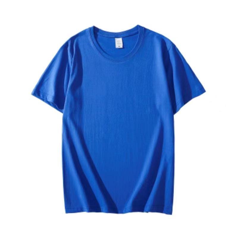 Men's and Women's Slim Fit Xinjiang Cotton T-Shirt: Short-Sleeved White or Black with Summer Logo Print