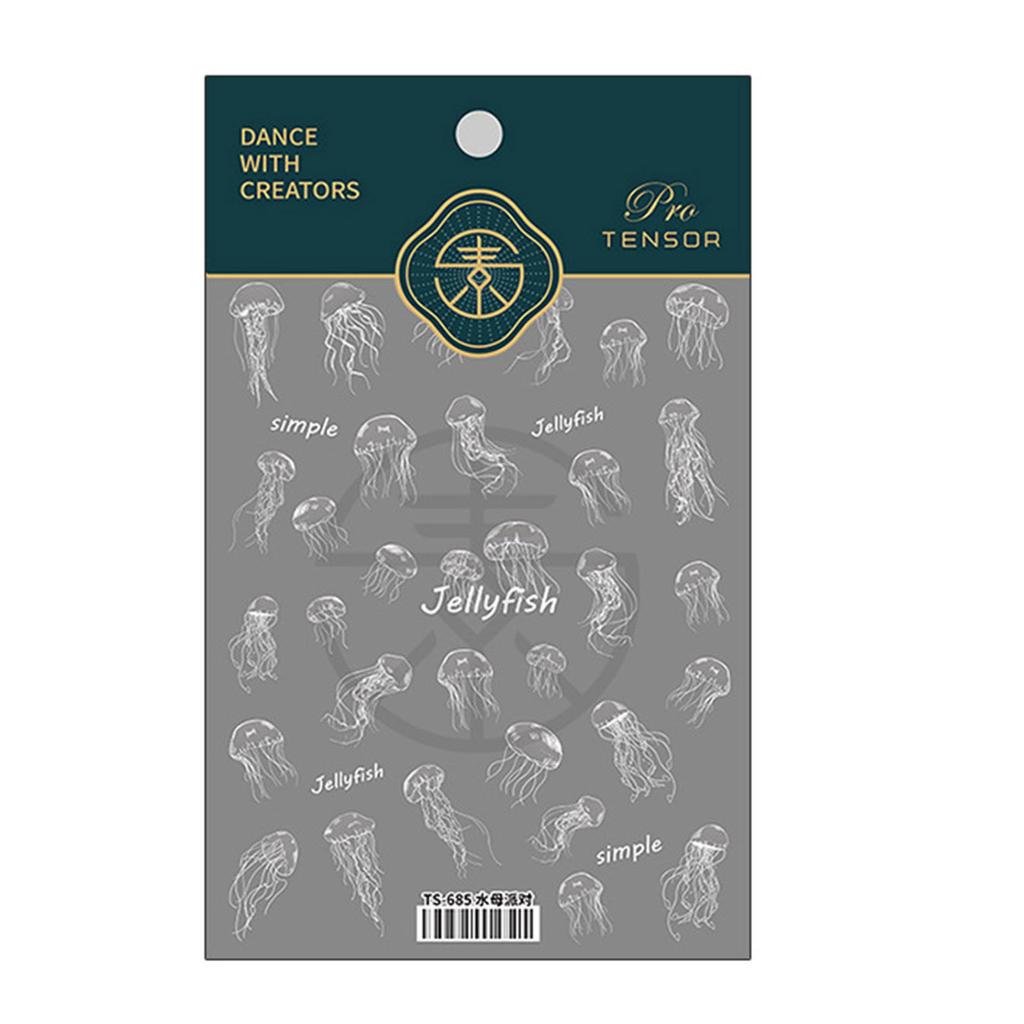 Unique Jellyfish Drop Glue Nail Sticker Personalized Nails Ornament Attractive Jewelry Accessories for Women Girl
