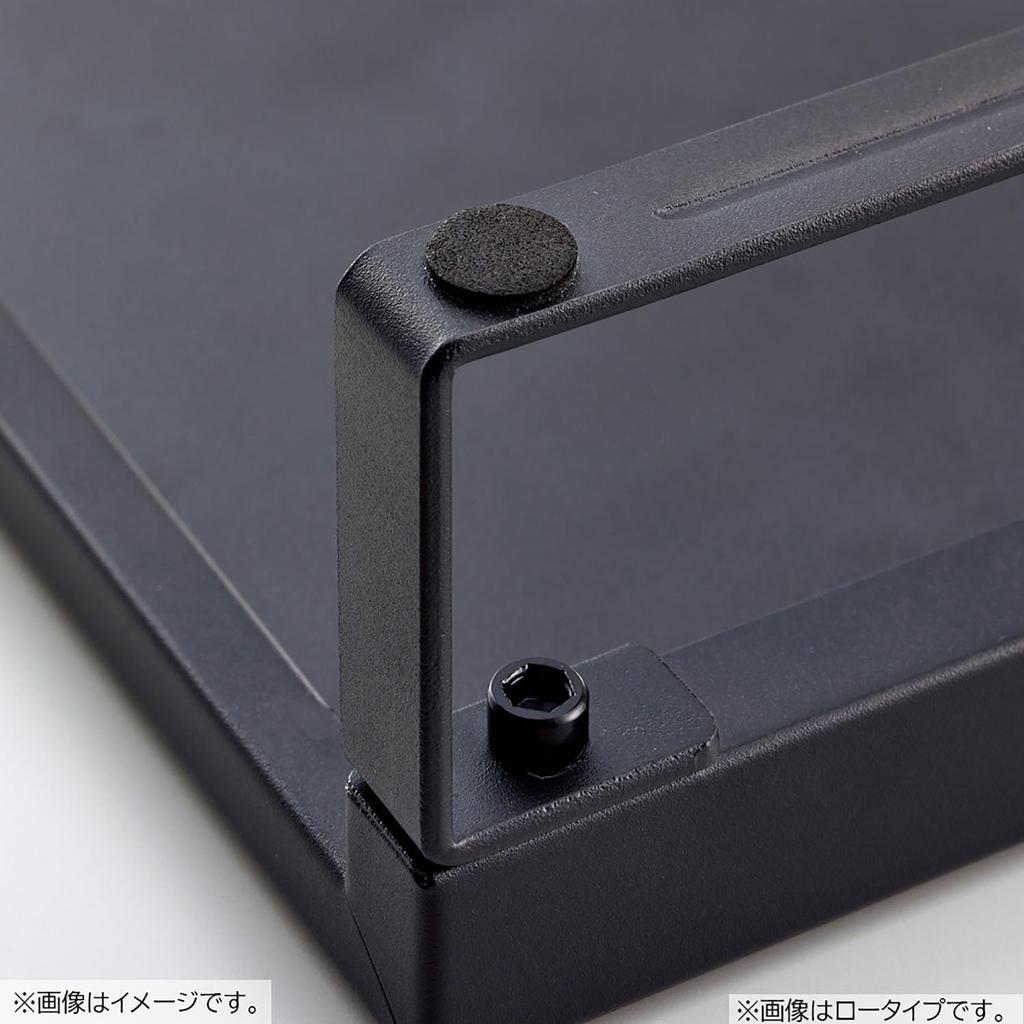 LIHIT LAB Computer Stand, Monitor Stand, Desk Stand, 590mm Wide, with Drawer, Matte Black, A7338-124