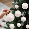 4/5/6/7cm White Foam Christmas Balls Xmas Tree Round Ball Hanging Pendants for New Year Navidad Party Home Decoration Wholesale