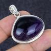 Natural Sage Amethyst Gemstone 925 Sterling Silver Jewelry Pendant 1.62" s2F81