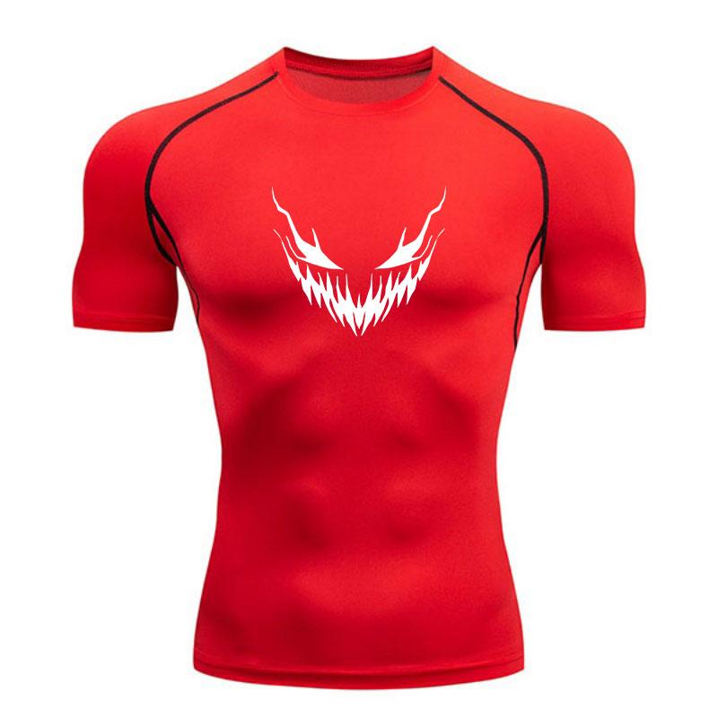 Men's Compression Fitness Sports T-Shirt, Carnage Grin Sharp