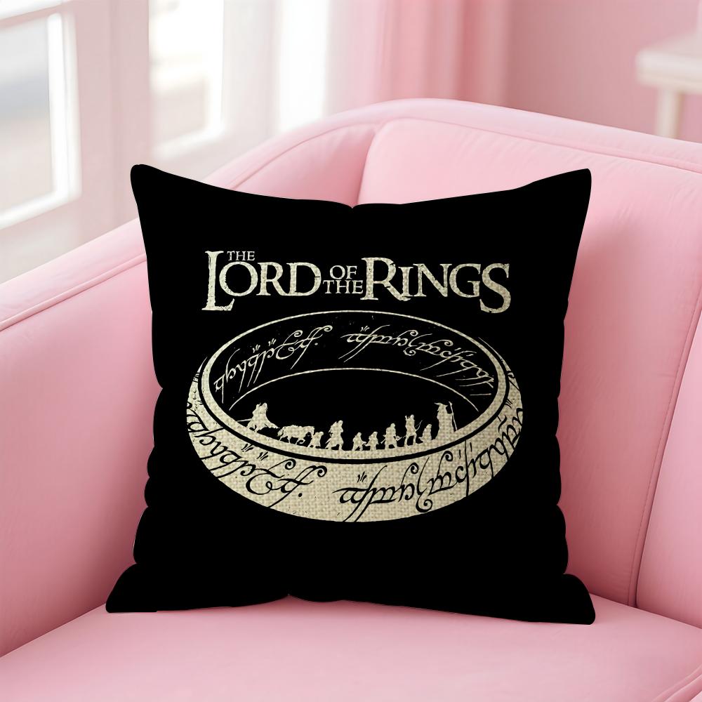 Movie L-Lord Of R-Rings Cushion Cover Natural Linen Pillow Case Double-Sided Print Decorative Sofa Pillowcase Home Decor Gift