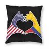 Colombia American Love Heart Peace Square Pillowcase Polyester Linen Velvet Creative Zip Decor Bed Cushion Cover