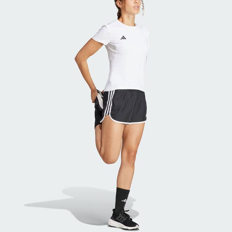 Adidas Adizero Essentials Running T-Shirt Slim Fit Short Sleeve Women Tops White IN1173