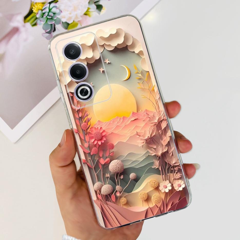 For Oppo A80 5G Case CPH2639 Cute Painted Cover Clear Silicone Soft TPU Phone Case For Oppo A3 Pro A3pro 5G OppoA80 Shell Bumper