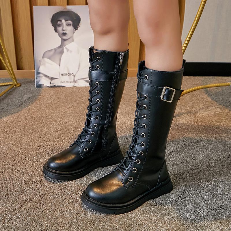Girls Boots Autumn Winter Fashionable High Boots Trendy Velvet Thickened Children's Boots Warm Comfortable Ankle Boots