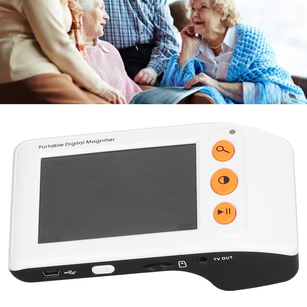 3,5 Zoll Tragbarer Video-Digitallupe 2X-25X Zoom Elektronische Lesehilfe mit 8 Farbmodi für geringe