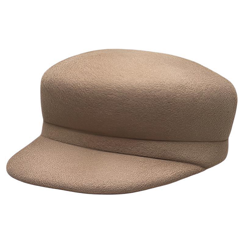 French Retro Solid Color Wool Woolen Duck Tongue Beret Female British Style Flat Top Equestrian Hat Wide Brim Shows Small Face