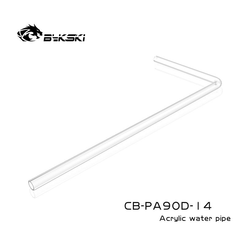 Bykski CB-PA90D-14 PC-Wasserkühlung Biegung Hartrohr Acryl Vorbiegung 90 Grad Außendurchmesser 12/14/16mm 50*20cm transparentes Hartrohr