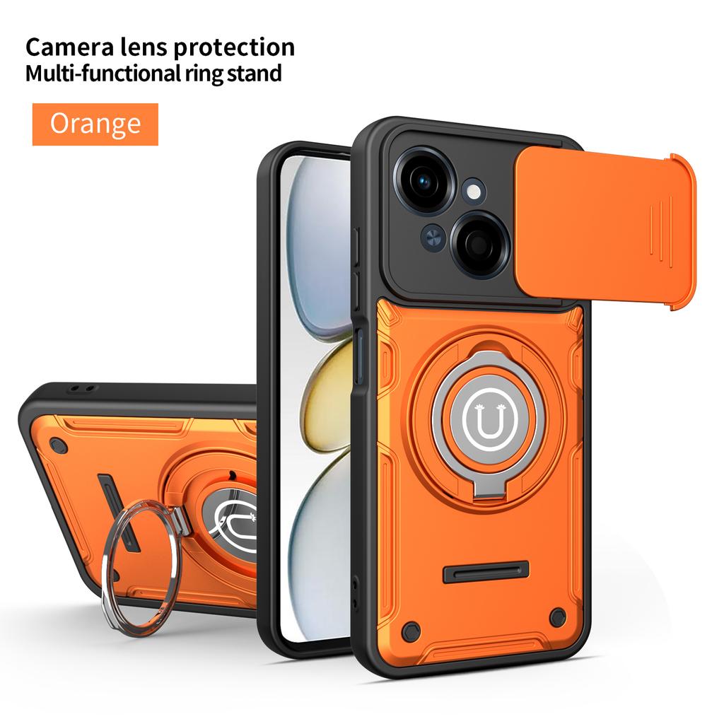 For Tecno Spark Go 1 Case Cover Magnetic Armor Shockproof Ring Holder Case Wireless Charge Cover