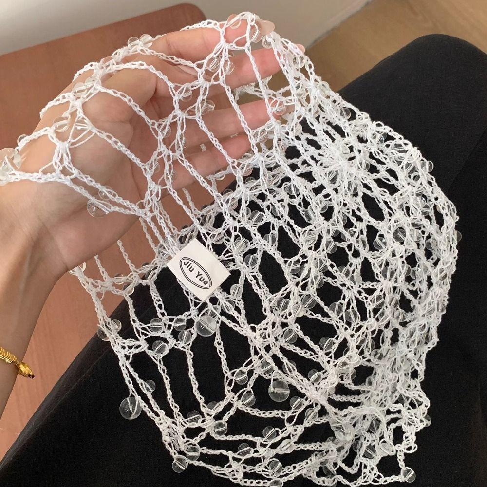 New Handmade Chain Beaded Hats Face Slimming Punk Y2K Pullover Beanies Hats Versatile Beanies Women Fashion