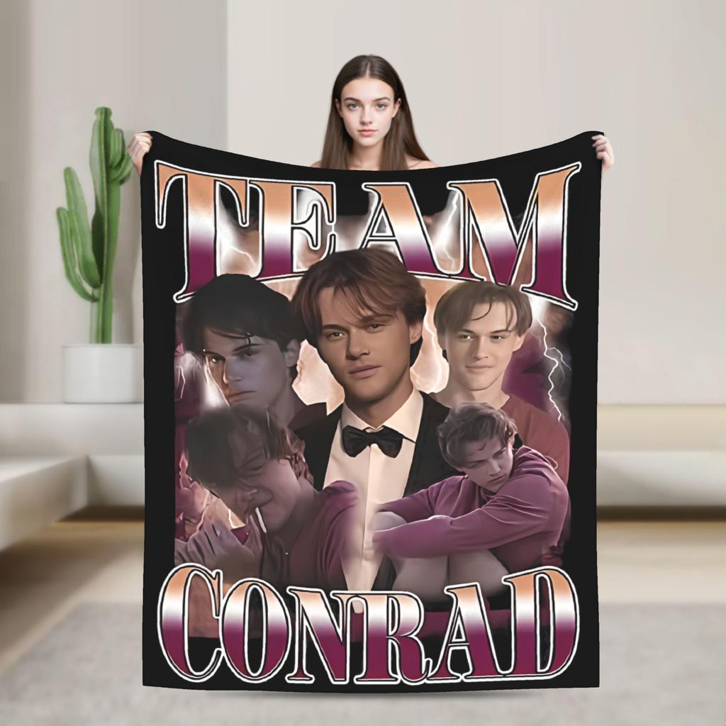 Team Conrad Fisher Flannel Blanket  Super Warm Throw Blanket for Couch Bed Travel Fluffy Bedspread Sofa Bed Cover