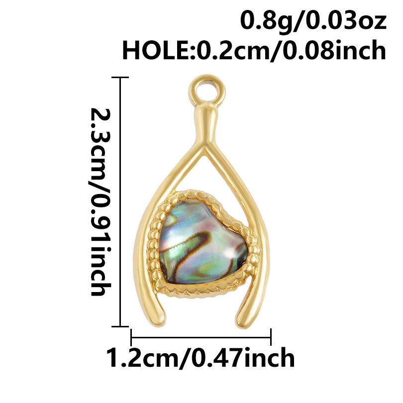 2pcs Different Shape Transparent Drip Oil Abalone Shell Charm Stainless Steel Charms For Jewelry Making Pendant DIY Accessories