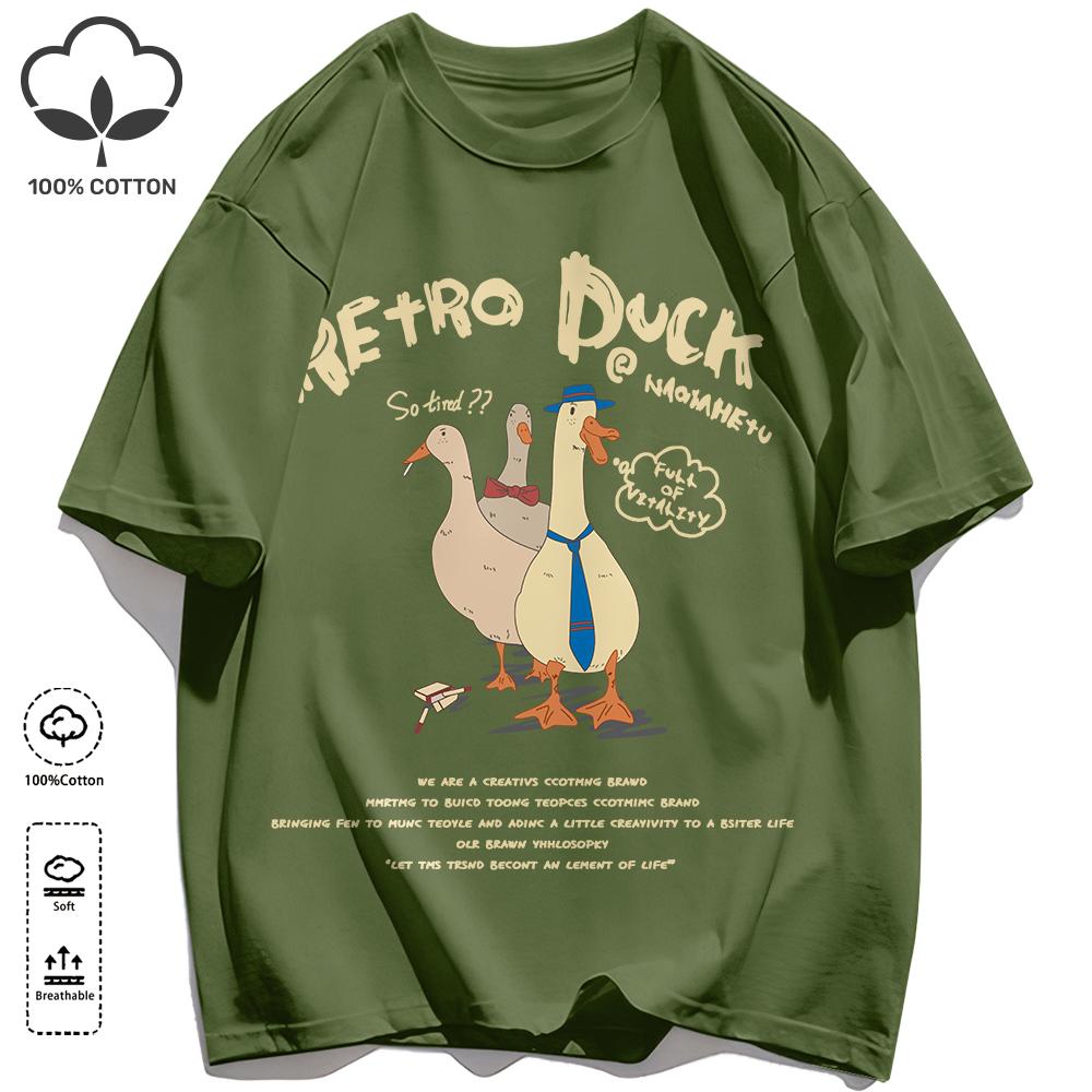 Hot selling prints in Russia T-Shirts Unisex Retro Oversized Short Sleeves Fashion Couple Clothes Unisex Simple Basics Clothing
