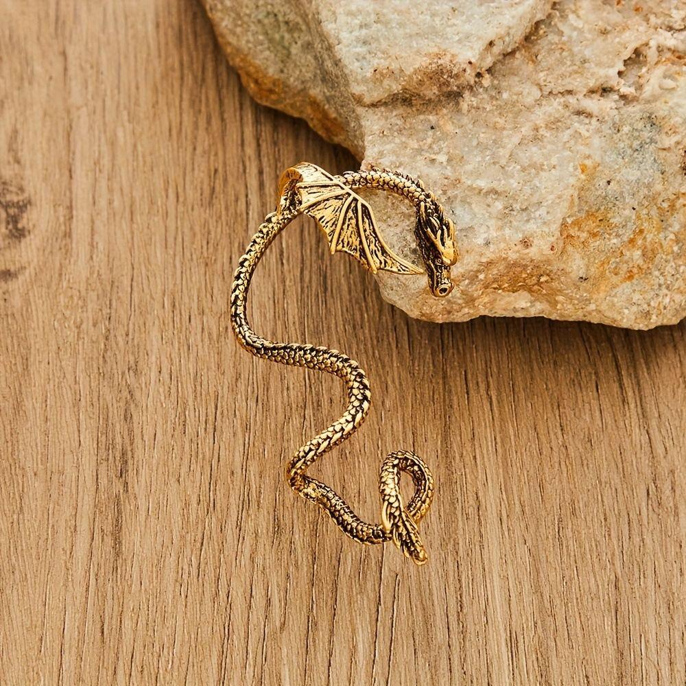 Versatile Alloy Dragon Shape Ear Cuff Punk Gothic Bohemian Jewelry Ear Bone Clip Retro Dragon Earrings Fashion Accessory