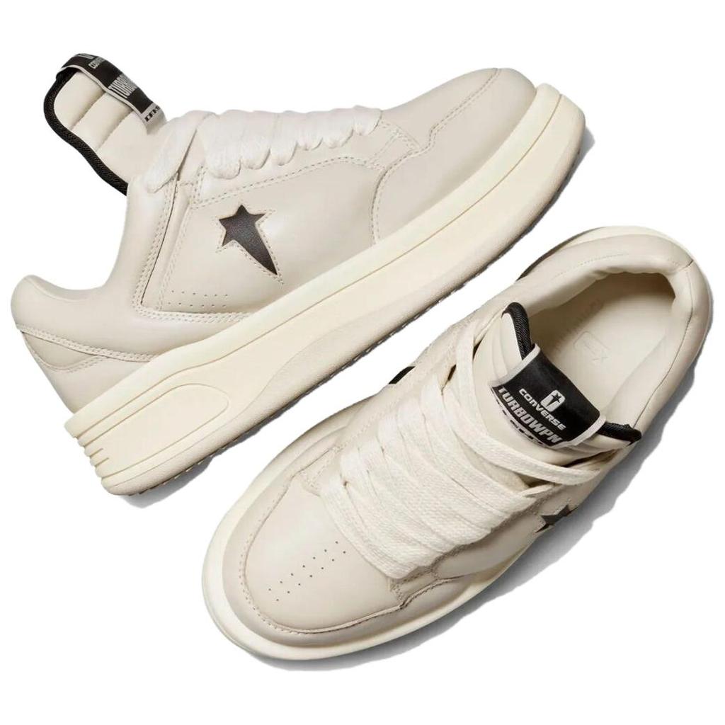Converse Rick Owens X DRKSHDW TURBOWPN Low Pelican Unisex Sneakers Cream Black Cloud-Cream A12062C