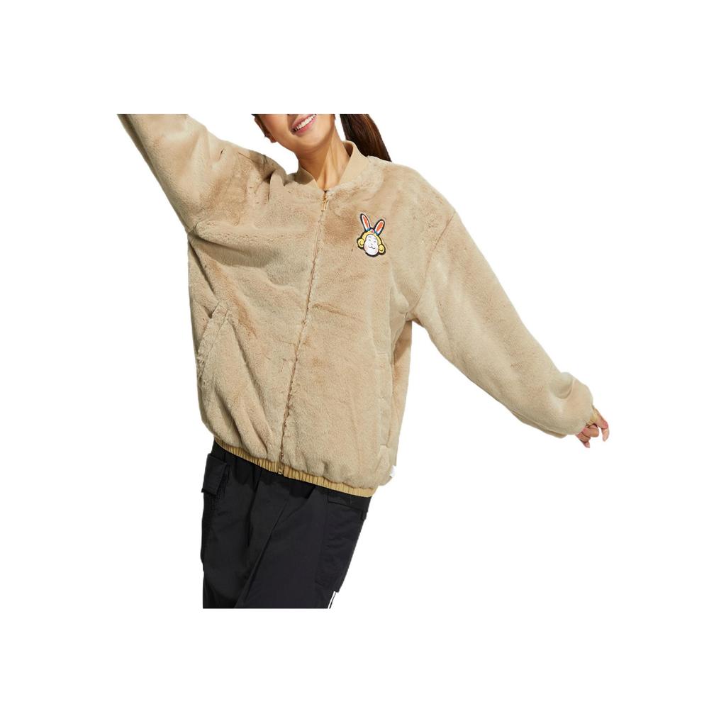 Adidas Neo Cartoon Patch Long Sleeve Jacket Women Outerwear Light-Khaki IA6904