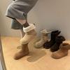 Damenlederschuhe Winter kleiner Heizkörper 2025 neu Mango-Kopf koreanische Version Samt zwei Tragearten High-Top Baumwollstiefel Schneestiefel