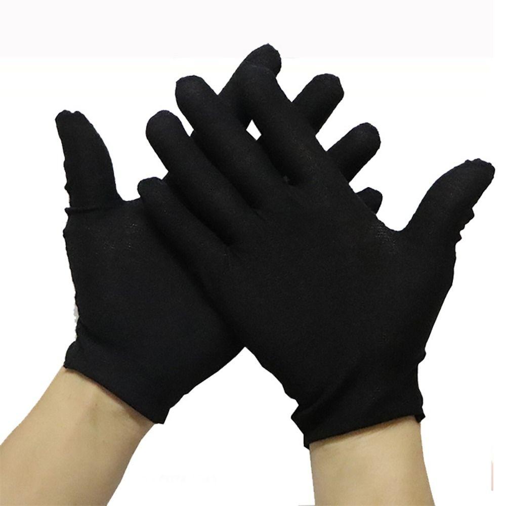 12PCS Cotton Working Gloves Black Safety Work Gloves Tool Manner Gloves