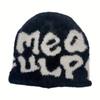 Wool Acrylic Beanie Bonnet Letter Printing Cold Cap Gothic Casual Skullies  Men Women