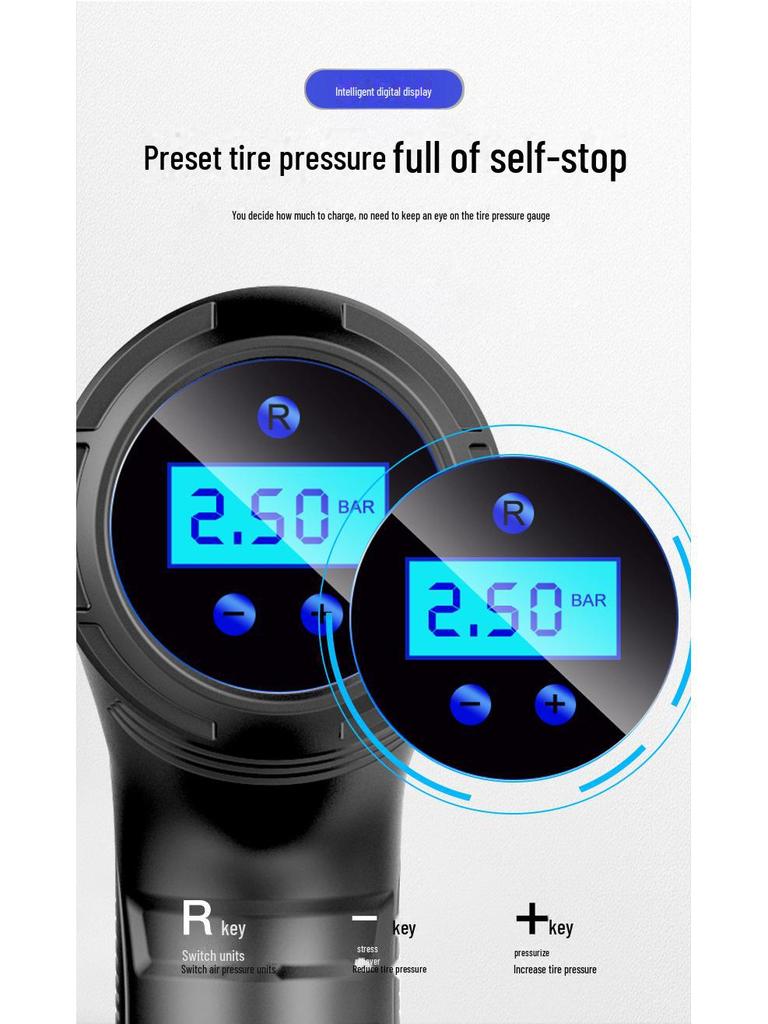 Trådløs digital skjerm bærbar dekkpumpe for bil- og husholdningsbruk