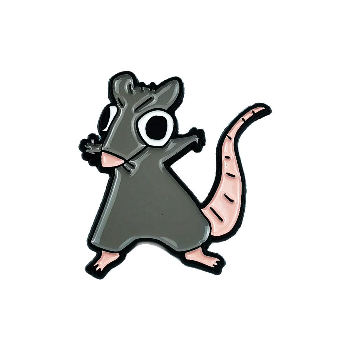Creative Cute Little Mouse Cartoon Brooch for Children s Backpacks - Metal Badge Ornament