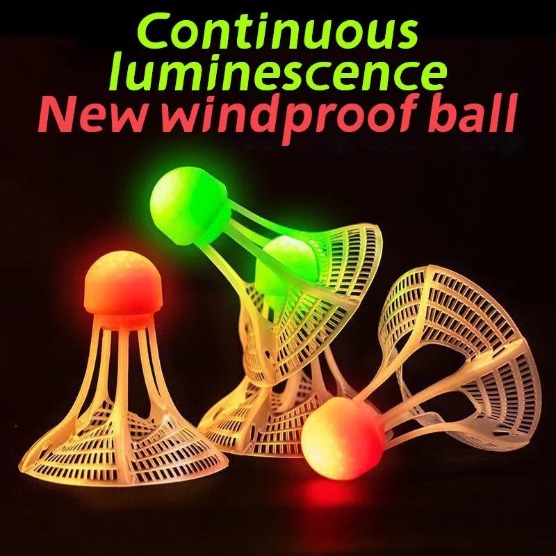 1 PC Glow-In-The-Dark Windproof Badminton Shuttlecock Ball Wind Resistance Training Accessoires Night Outdoor Sport Supplies