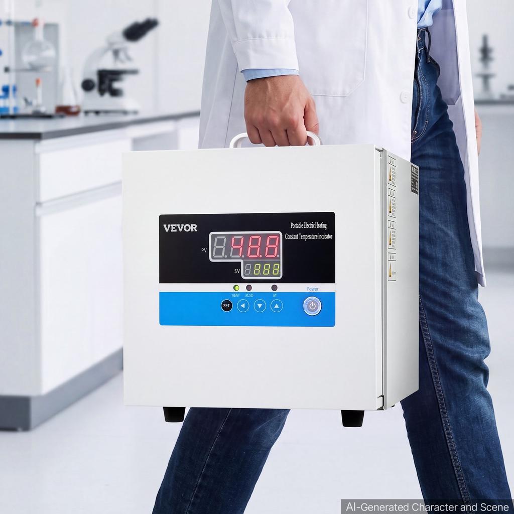 VEVOR Laboratory Incubator 1.6 Gal / 6 L Microbiological Lab Incubator, For Petri Dishes