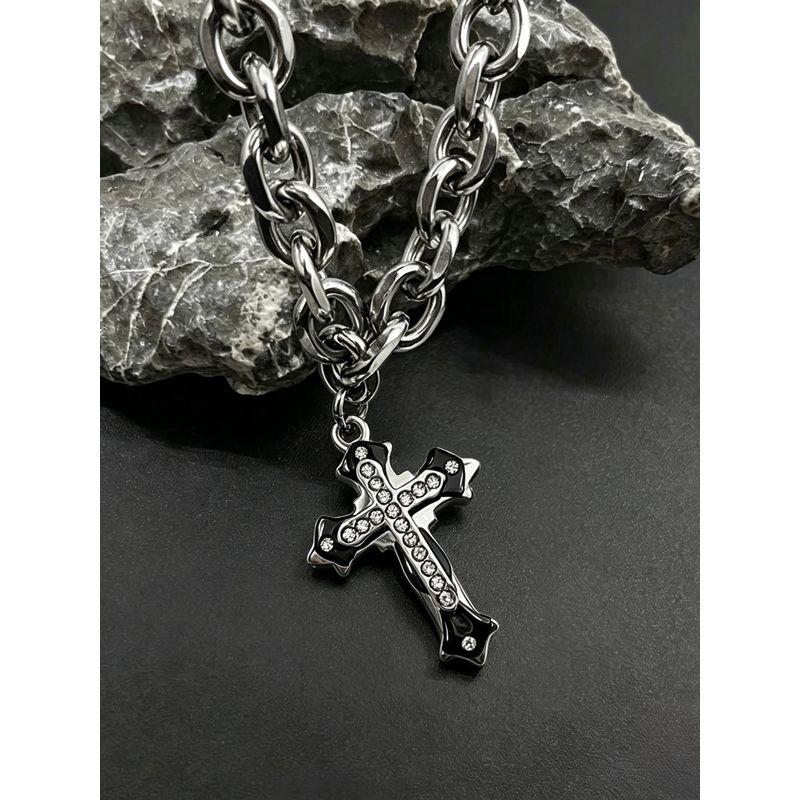 Fashion Ins Long Cross Necklace Hip-Hop Fashion Fancy Simple Pendant Boys Special-Interest Design Accessories