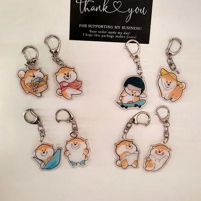 2pc  Cute and Funny Creativity Dog Keychain Car KeyRing Fashion Phone Bag Pendant