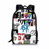 Beliebte jugendliche 67 sechs sieben Schüler Schultaschen Notizbuch Rucksäcke 3D-gedruckte Oxford Wasserdichte Jungen/Mädchen Reise-Taschen