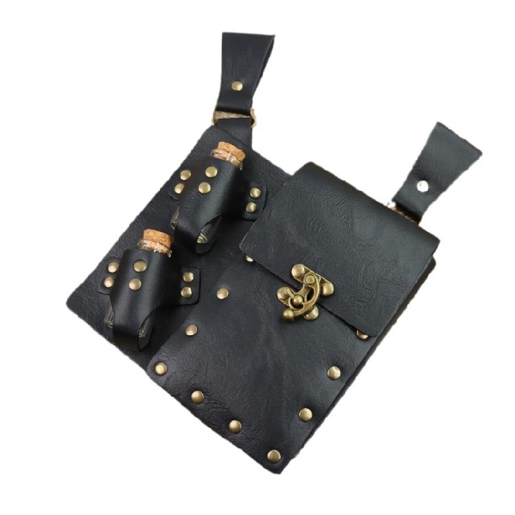 Mittelalterliche Leder Seitentasche Mittelalterliche Gürteltaschen Mit 2 Flaschenhaltern Halloween Mittelalter Cosplay Kostüm Zubehör