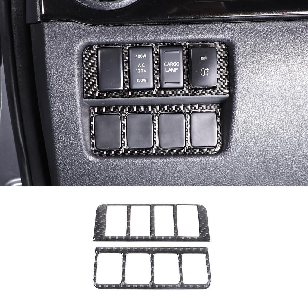 Carbon Fiber Driver Integrated Switch Frame Trim Sticker For Nissan Titan 16-23