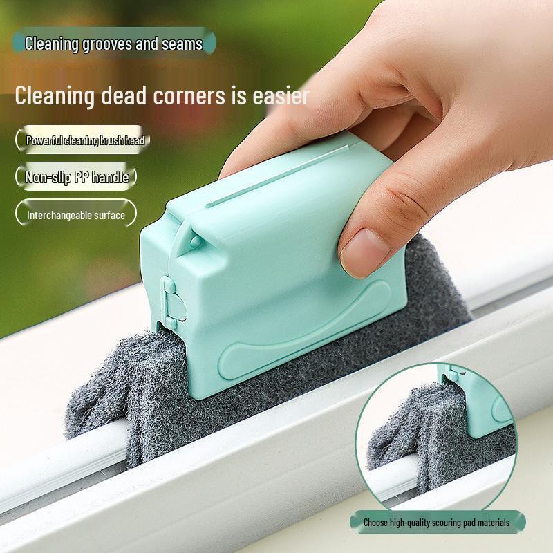 Window and Door Groove Cleaning Brush with Sponge