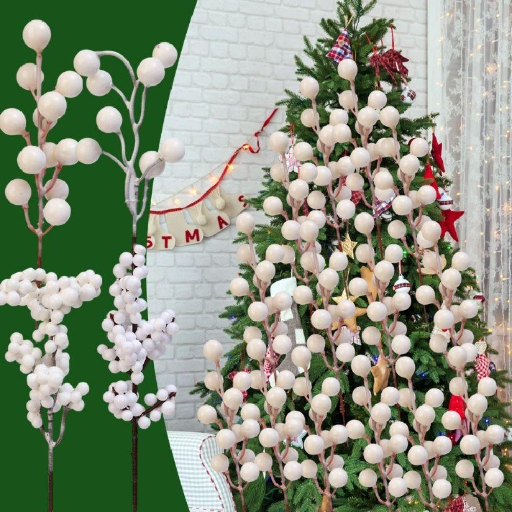 10Pcs Simulation Christmas Berry Branches DIY Fruit Flowers Artificial Berries Props Foam Christmas Decorations