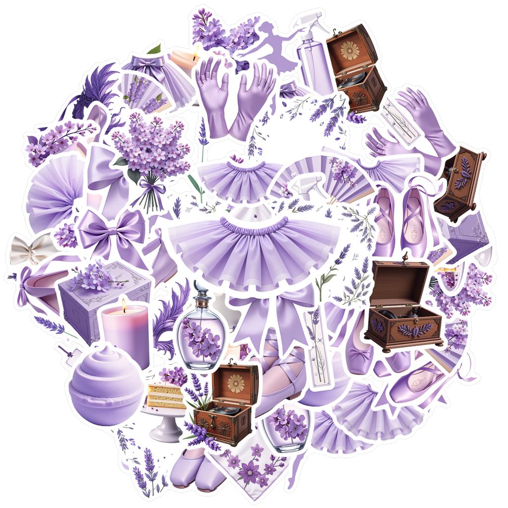 35pcs Vintage Ballet Stickers Classic Lavender Stickers Stickers For Guitar Laptop Helmet Skateboard Laptop